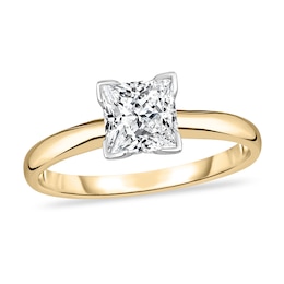 Diamond Solitaire Ring 7/8 ct tw Princess 14K Yellow Gold (I1/I)