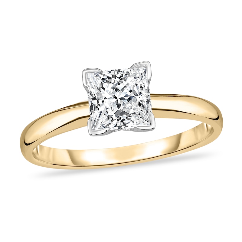 Main Image 1 of Diamond Solitaire Ring 7/8 ct tw Princess 14K Yellow Gold (I1/I)
