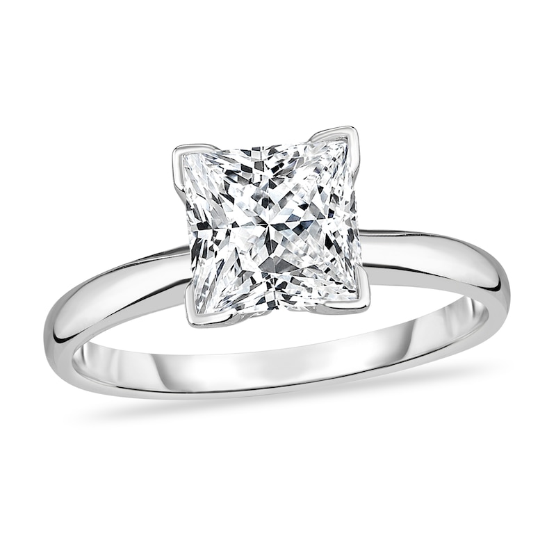 Diamond Solitaire Ring 1-1/3 ct tw Princess 14K White Gold (I2/I)