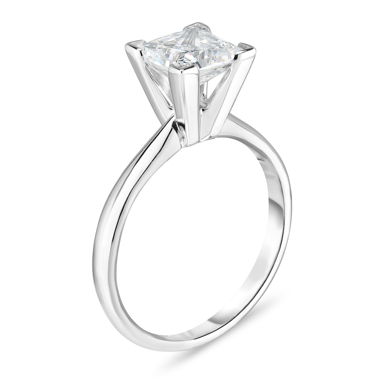 Diamond Solitaire Ring 1-1/3 ct tw Princess 14K White Gold (I2/I)