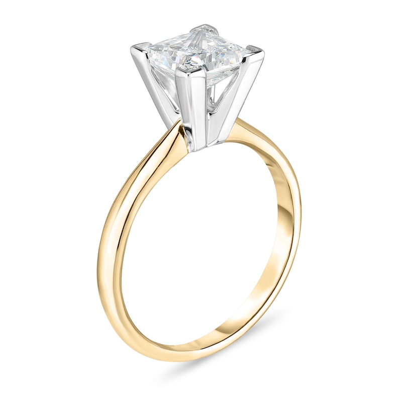 Main Image 2 of Diamond Solitaire Ring 1-1/3 ct tw Princess 14K Yellow Gold (I2/I)