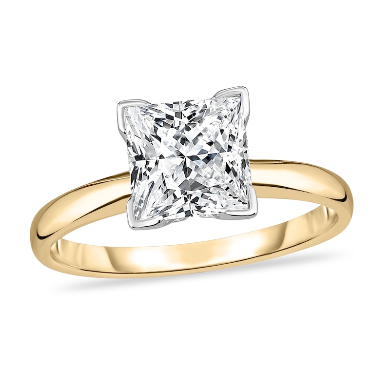 Main Image 1 of Diamond Solitaire Ring 1-7/8 ct tw Princess 14K Yellow Gold (I2/I)