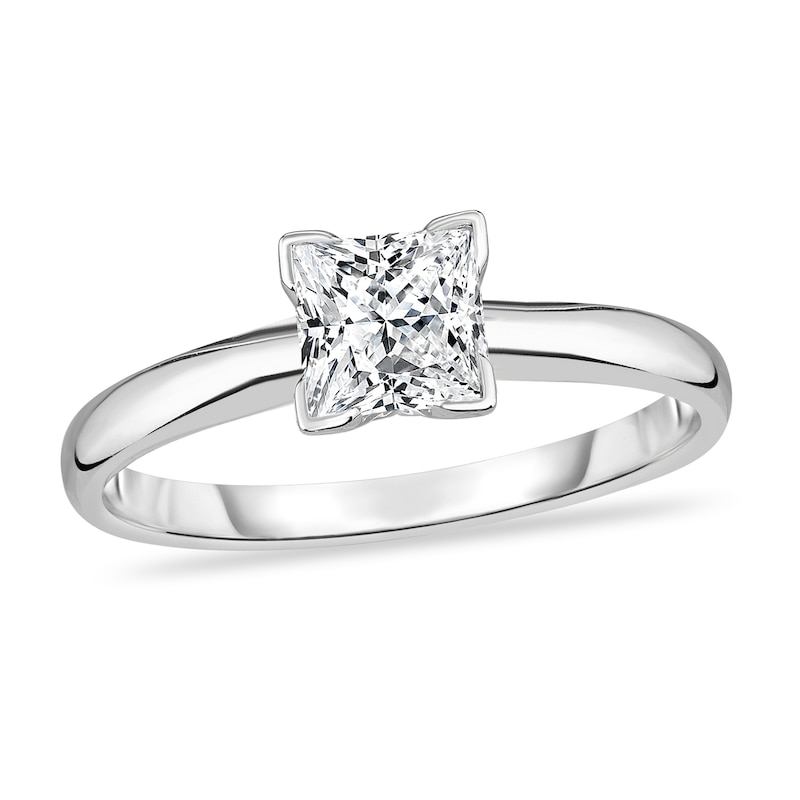 Main Image 1 of Diamond Solitaire Ring 1/2 ct tw Princess 14K White Gold (I1/I)