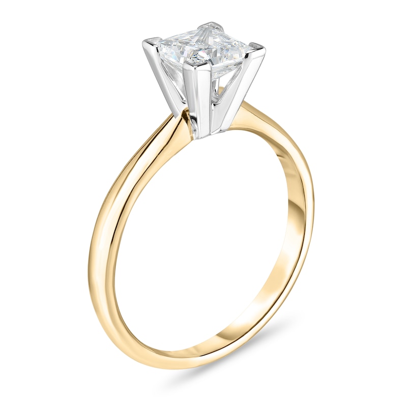 Main Image 2 of Diamond Solitaire Ring 1/2 ct tw Princess 14K Yellow Gold (I1/I)