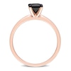 Thumbnail Image 2 of Black Diamond Solitaire Engagement Ring 3/4 ct tw Princess-cut 14K Rose Gold