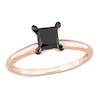 Thumbnail Image 1 of Black Diamond Solitaire Engagement Ring 1 ct tw Princess-cut 14K Rose Gold
