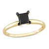 Thumbnail Image 1 of Black Diamond Solitaire Engagement Ring 1 ct tw Princess-cut 14K Yellow Gold