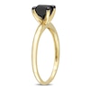 Thumbnail Image 2 of Black Diamond Solitaire Engagement Ring 1 ct tw Princess-cut 14K Yellow Gold