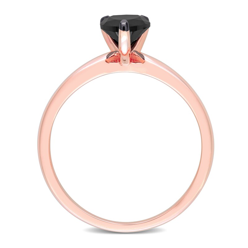 Black Diamond Solitaire Engagement Ring 1 ct tw Pear-shaped 14K Rose Gold