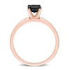 Thumbnail Image 3 of Black Diamond Solitaire Engagement Ring 1 ct tw Emerald-cut 14K Rose Gold