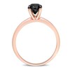 Thumbnail Image 2 of Black Diamond Solitaire Engagement Ring 1 ct tw Oval-cut 14K Rose Gold