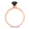 Thumbnail Image 2 of Black Diamond Solitaire Engagement Ring 1 ct tw Oval-cut 14K Rose Gold