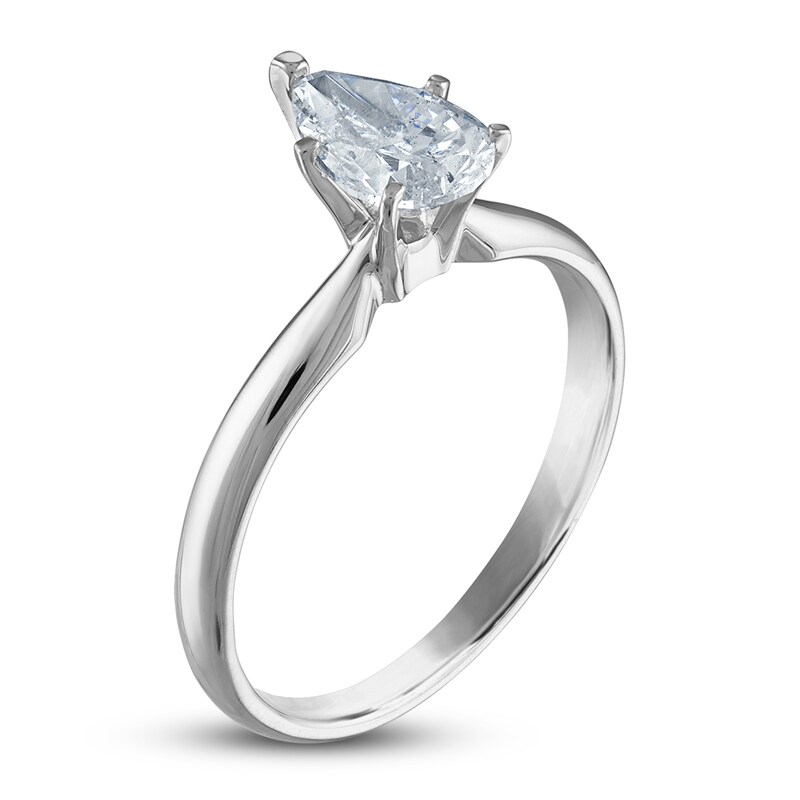 Main Image 2 of Diamond Solitaire Ring 1 ct tw Pear-shaped 14K White Gold (I2/I)