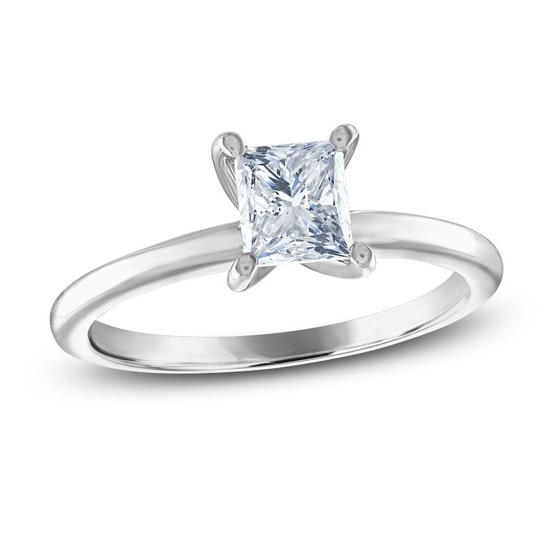 Diamond Solitaire Ring 1 ct tw Princess 14K White Gold (I2/I