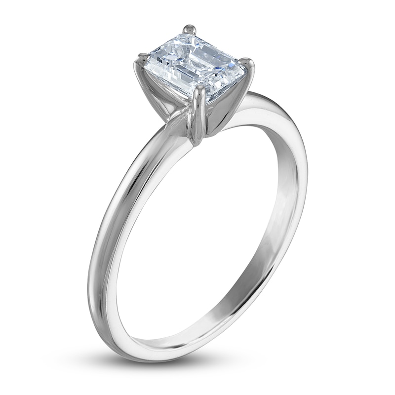 Diamond Solitaire Ring 1 ct tw Emerald 14K White Gold (I2/I)