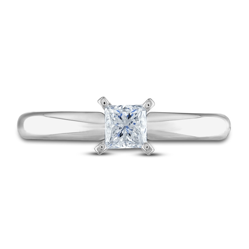Main Image 3 of Diamond Solitaire Ring 1/2 ct tw Princess 14K White Gold (I2/I)