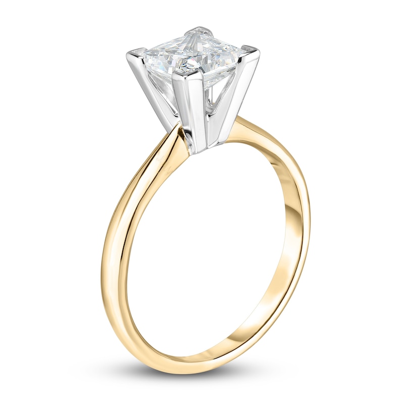 Main Image 2 of Diamond Solitaire Engagement Ring 1 ct tw Princess 14K Yellow Gold (I2/I)