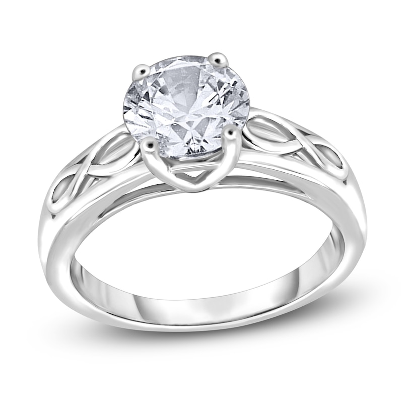 Main Image 1 of Diamond Solitaire Infinity Engagement Ring 1/2 ct tw Round 14K White Gold (I2/I)