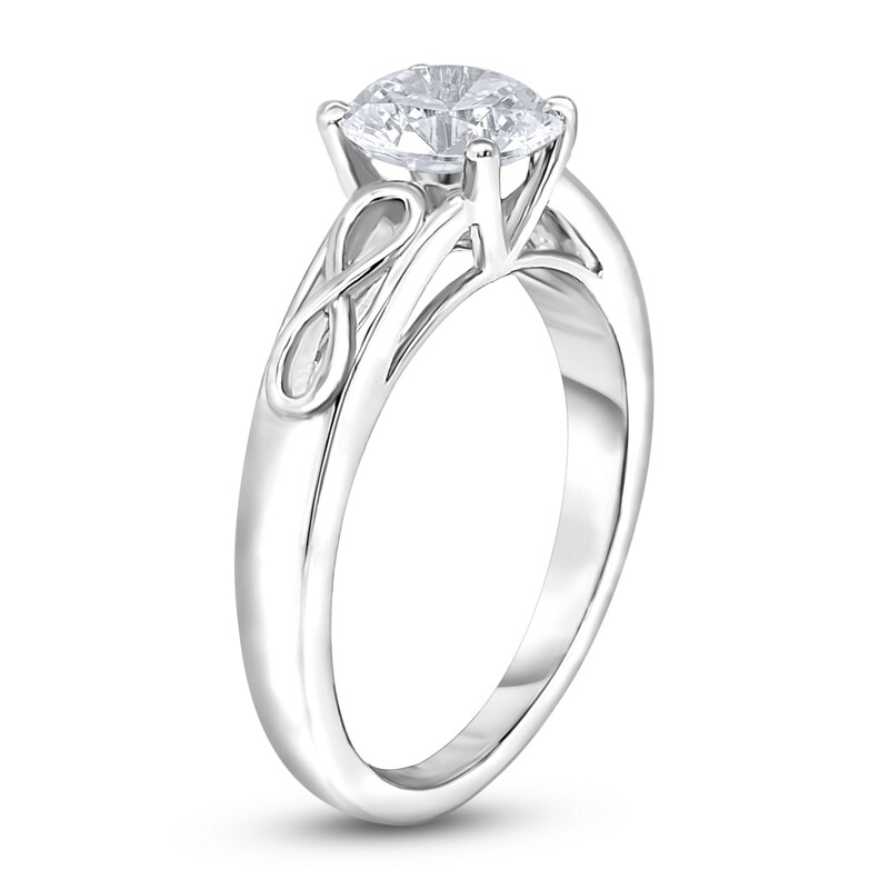 Main Image 2 of Diamond Solitaire Infinity Engagement Ring 1/2 ct tw Round 14K White Gold (I2/I)