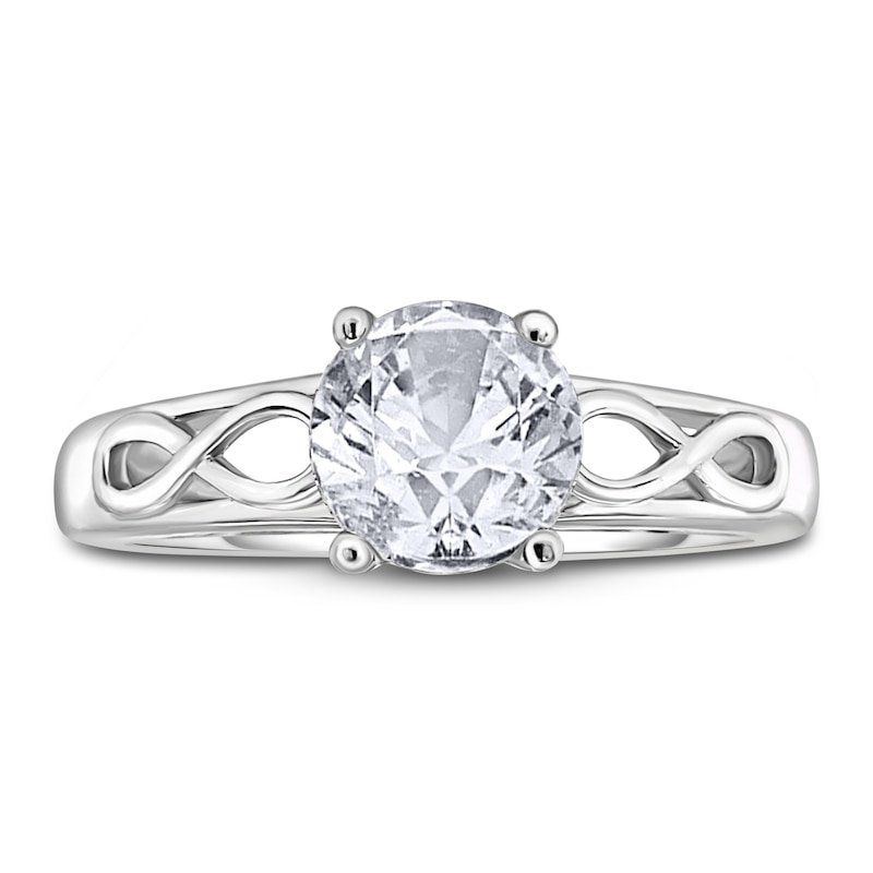 Diamond Solitaire Infinity Engagement Ring 1/2 ct tw Round 14K White Gold (I2/I)