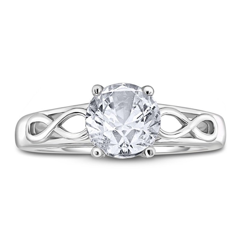 Main Image 3 of Diamond Solitaire Infinity Engagement Ring 1/2 ct tw Round 14K White Gold (I2/I)