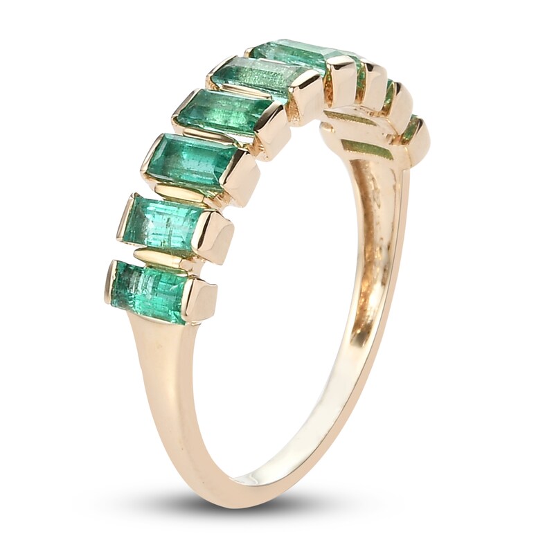 Natural Emerald Anniversary Ring 14K Yellow Gold Jared