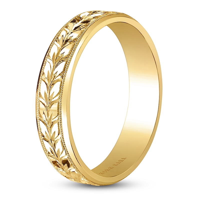 Main Image 2 of Kirk Kara Men's Floral Wedding Band 14K Yellow Gold