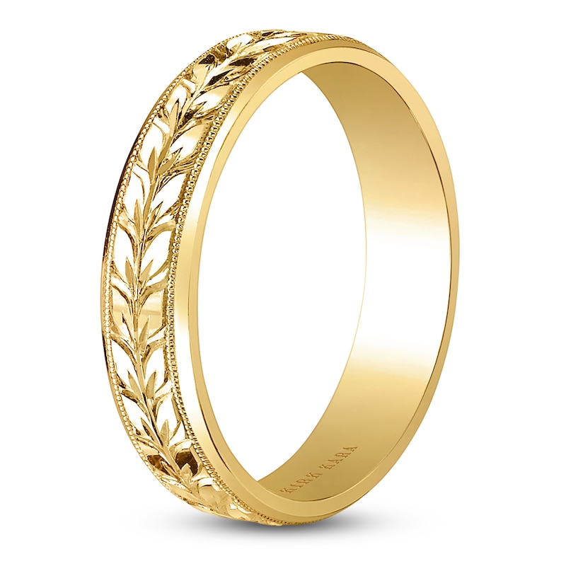 Kirk Kara Men's Floral Wedding Band 14K Yellow Gold