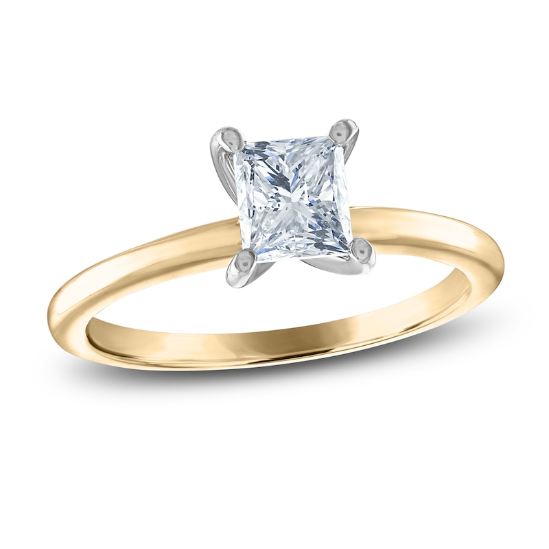 Main Image 1 of Diamond Solitaire Ring 1 ct tw Princess 14K Yellow Gold (I2/I)
