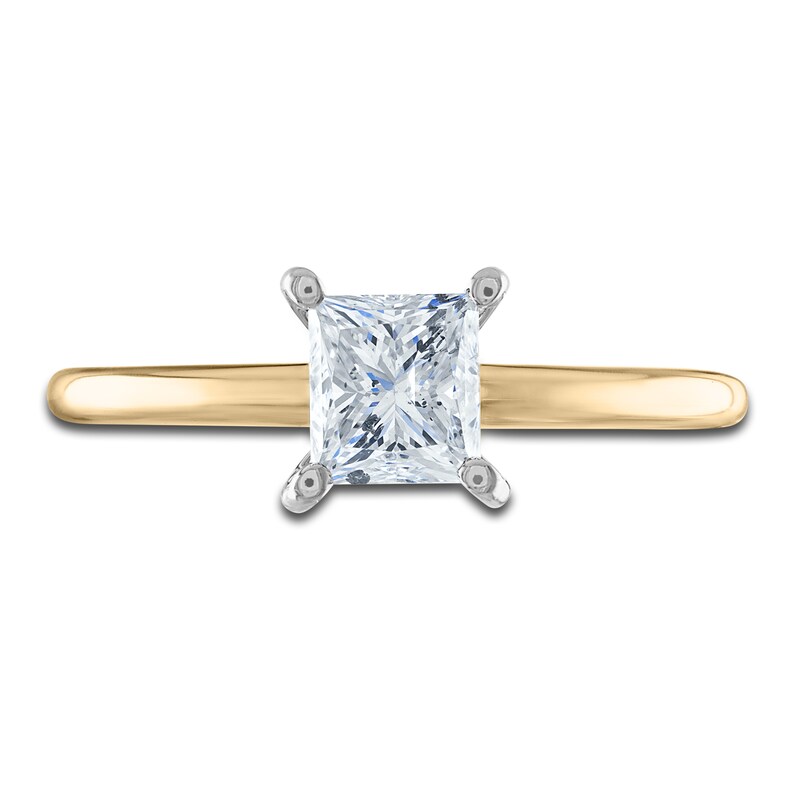 Main Image 3 of Diamond Solitaire Ring 1 ct tw Princess 14K Yellow Gold (I2/I)