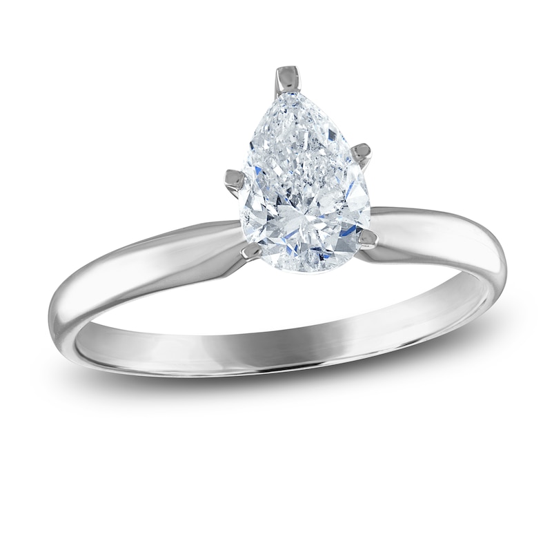 Diamond Solitaire Ring 3/4 ct tw Pear 14K White Gold (I2/I)