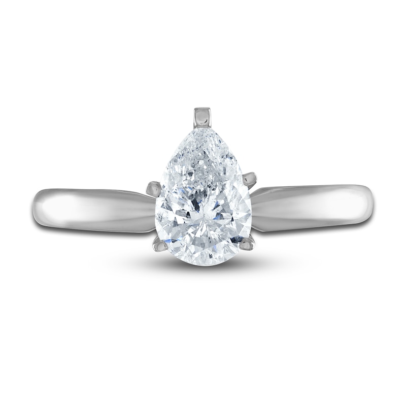 Diamond Solitaire Ring 3/4 ct tw Pear 14K White Gold (I2/I)