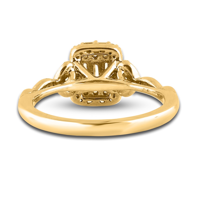 Main Image 3 of Diamond Engagement Ring 3/8 ct tw Round/Baguette 14K Yellow Gold