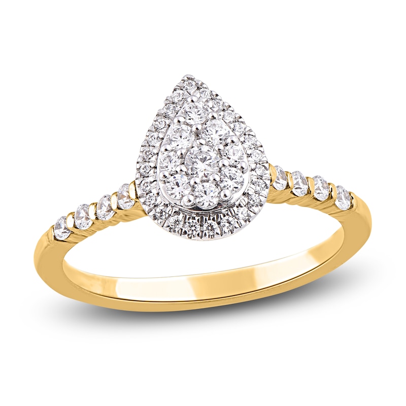 Diamond Engagement Ring 3/8 ct tw Round 14K Yellow Gold