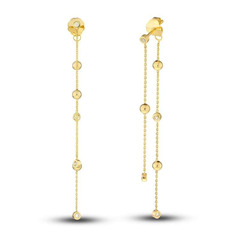 Diamond Drop Earrings 1/10 ct tw Round 14K Yellow Gold