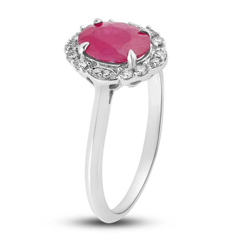 Main Image 2 of Natural Ruby Engagement Ring 1/8 ct tw 14K White Gold