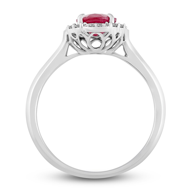 Main Image 3 of Natural Ruby Engagement Ring 1/8 ct tw 14K White Gold