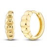 Puffy Huggie Earrings Round 14K Yellow Gold