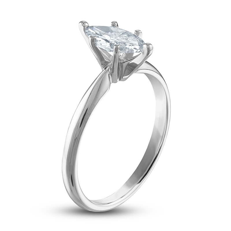 Main Image 2 of Diamond Solitaire Ring 1 ct tw Marquise 14K White Gold (I2/I)