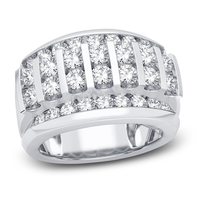 Men's Diamond Ring 3 ct tw Round 14K White Gold