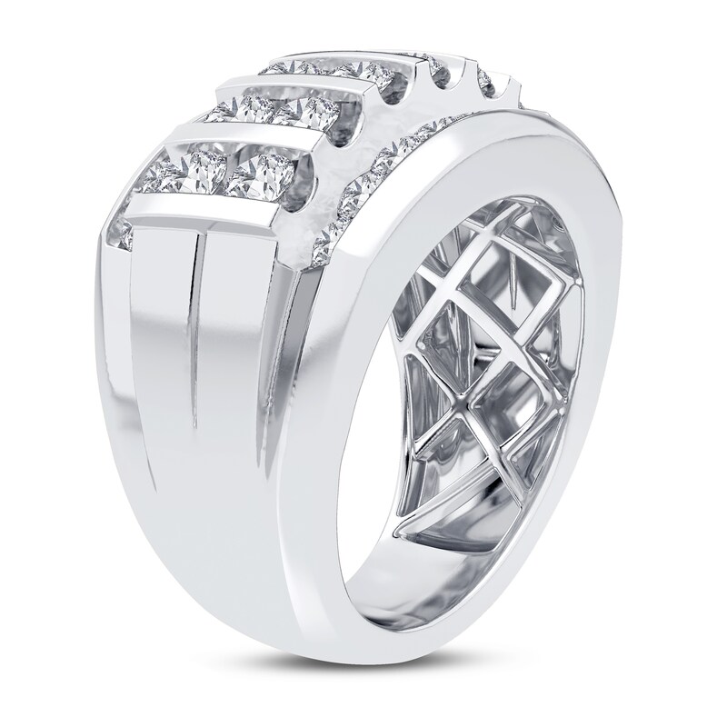 Men's Diamond Ring 3 ct tw Round 14K White Gold
