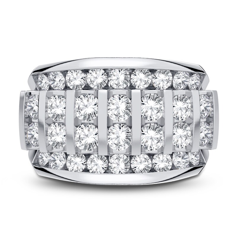 Men's Diamond Ring 3 ct tw Round 14K White Gold
