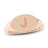 Thumbnail Image 0 of Juliette Maison Diamond Engravable Initial Signet Ring 1/8 ct tw Round 10K Rose Gold