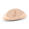 Thumbnail Image 1 of Juliette Maison Diamond Engravable Initial Signet Ring 1/8 ct tw Round 10K Rose Gold
