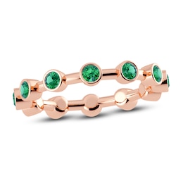 Juliette Maison Natural Emerald Ring 10K Rose Gold