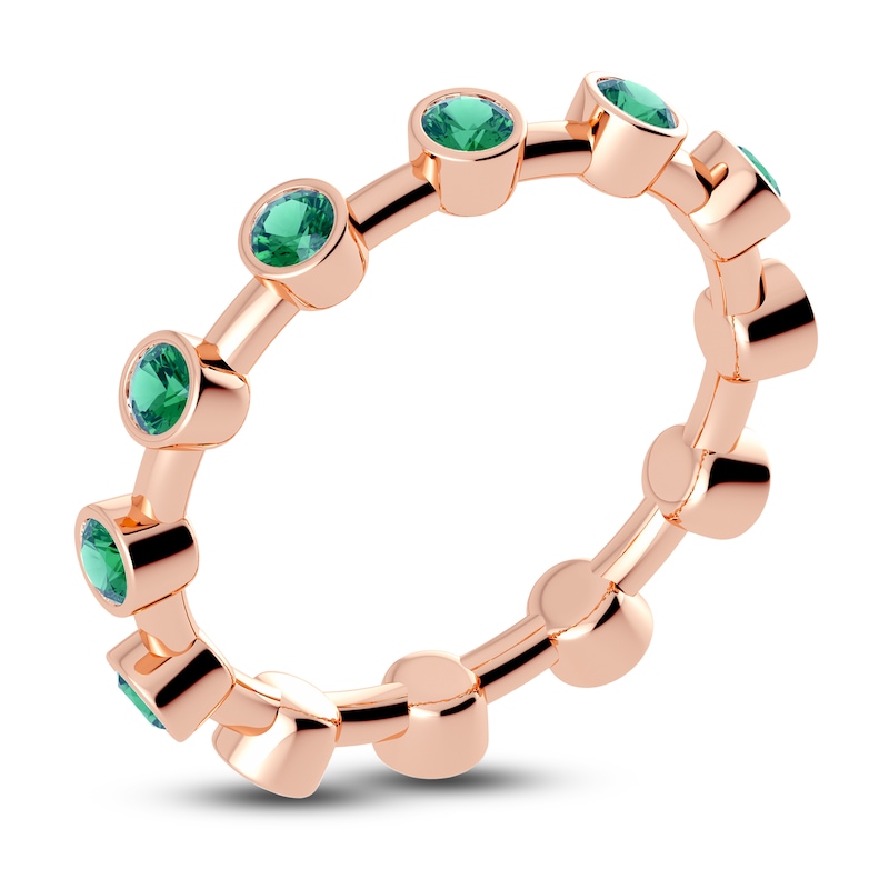 Main Image 2 of Juliette Maison Natural Emerald Ring 10K Rose Gold