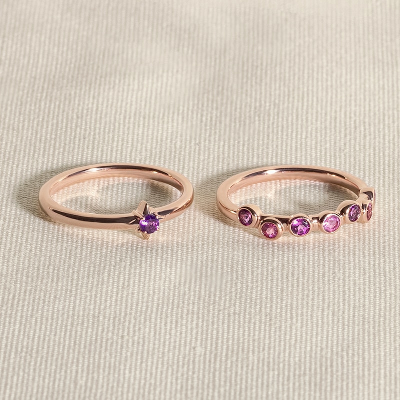 Main Image 4 of Juliette Maison Natural Aquamarine & Natural Citrine Ring 10K Rose Gold