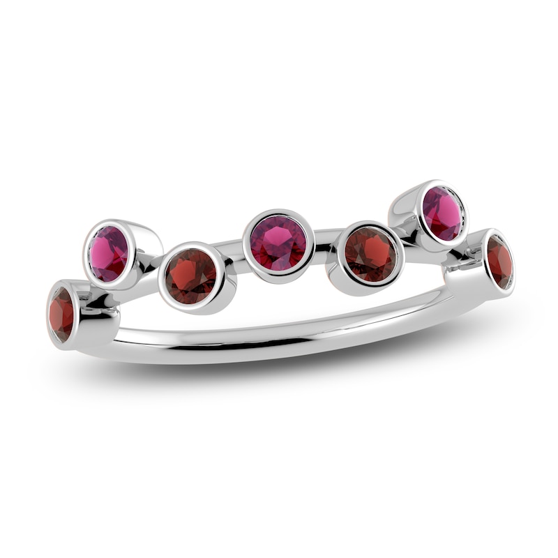 Main Image 1 of Juliette Maison Natural Garnet & Natural Rhodolite Garnet Ring 10K White Gold