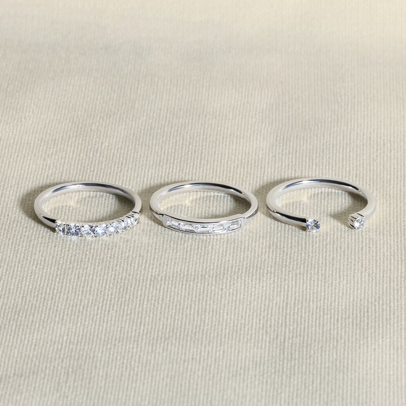 Main Image 4 of Juliette Maison Natural Amethyst Half Eternity Ring 10K Yellow Gold