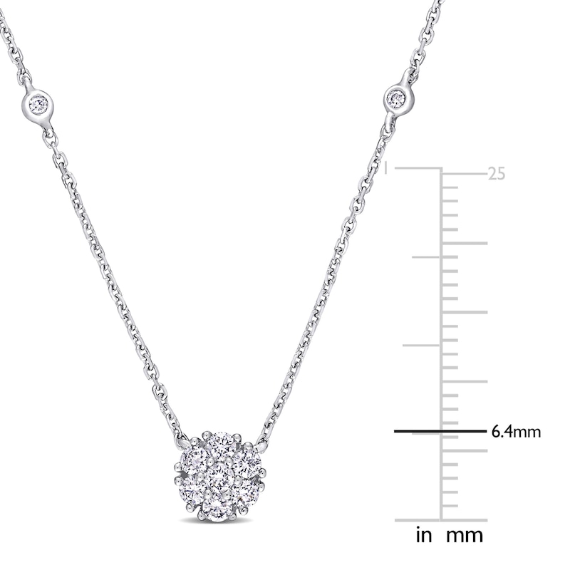 Main Image 3 of Diamond Necklace 1/3 ct tw Round 14K White Gold 16"